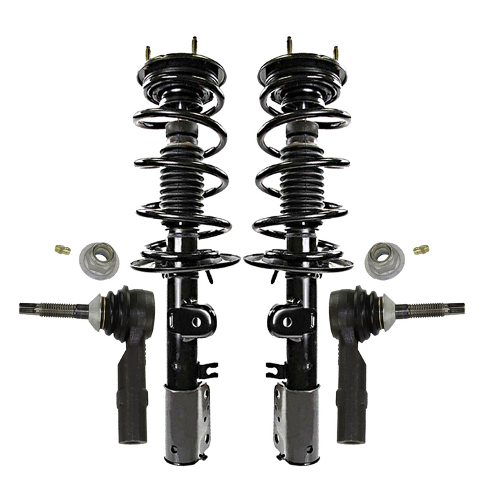 Shoxtec 4pc Front Suspension Shock Absorber Kits Replacement for 2013-2019 Ford Explorer Includes 2 Complete Struts 2 Outer Tie Rod End