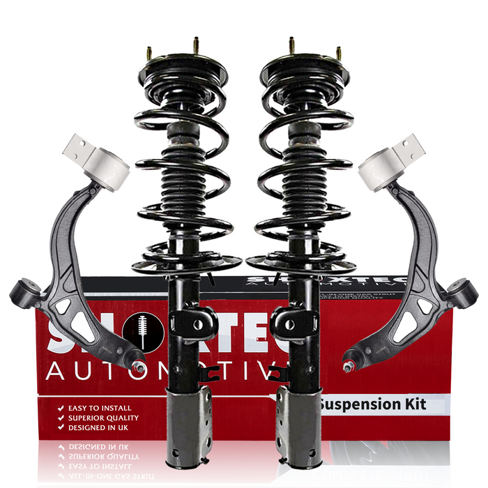 Shoxtec 4pc Front Suspension Shock Absorber Kits Replacement for 2013-2019 Ford Explorer Includes 2 Complete Struts 2 Front Lower Control Arms and Ball Joint Assembly