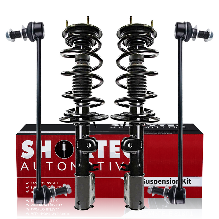 Shoxtec 4pc Front Suspension Shock Absorber Kits Replacement for 2013-2019 Ford Explorer Includes 2 Complete Struts 2 Front Sway Bar End Link