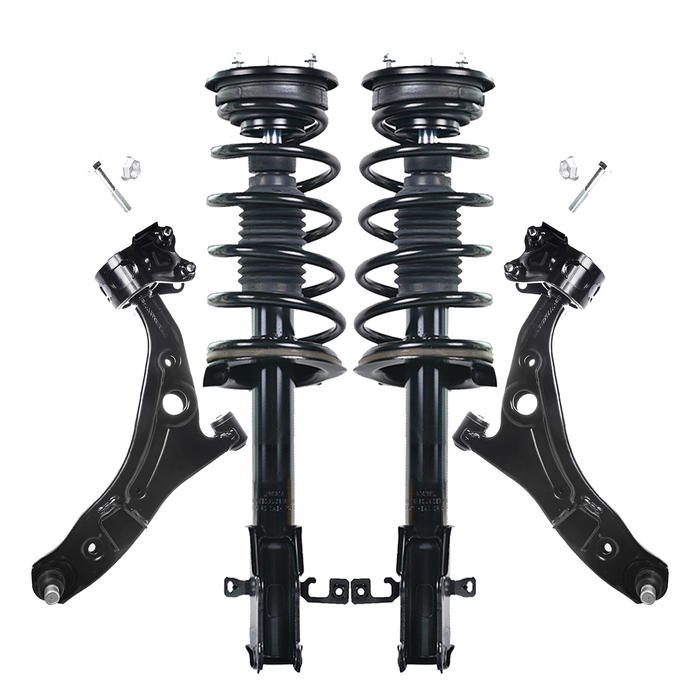 Shoxtec 4pc Front Suspension Shock Absorber Kits Replacement for 2007-2010 Ford Edge FWD only 2007-2010 Lincoln MKX FWD only Includes 2 Complete Struts 2 Lower Control Arm And Ball Joint Assembly