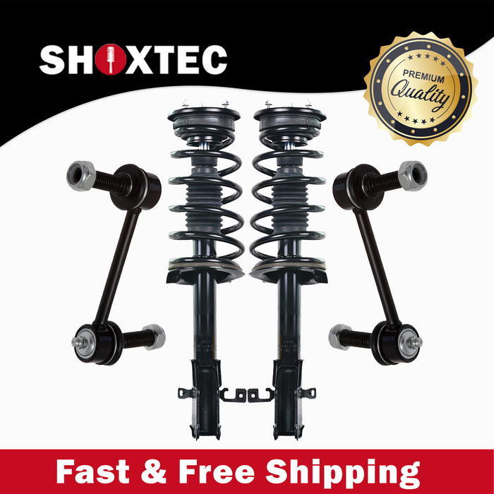 Shoxtec 4pc Front Suspension Shock Absorber Kits Replacement for 2007-2010 Ford Edge FWD only 2007-2010 Lincoln MKX FWD only Includes 2 Complete Struts 2 Sway Bars