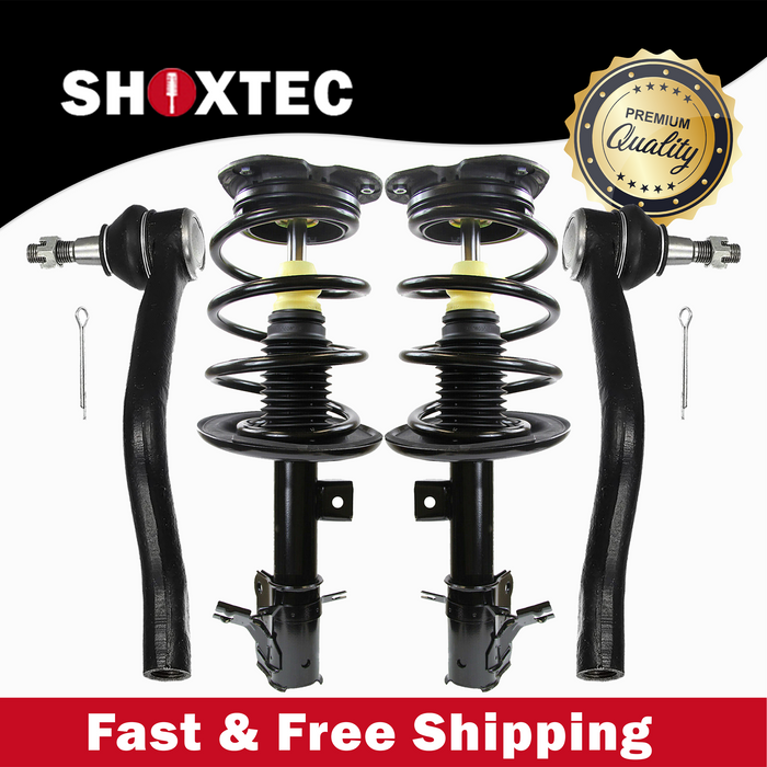 Shoxtec 4pc Front Suspension Shock Absorber Kits Replacement for 2008-2011 Nissan Altima Submodels Sedan Hybrid ELECTRIC/GAS Includes 2 Complete Struts 2 Outer Tie Rod Ends