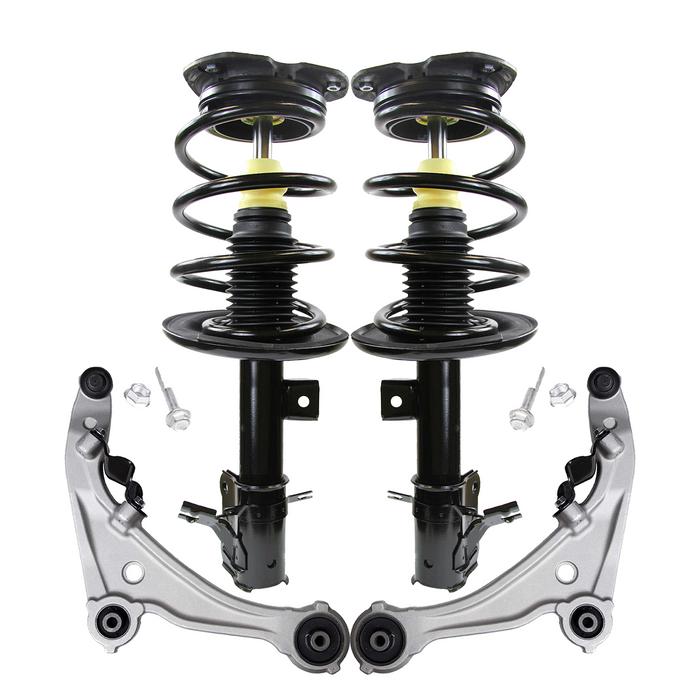 Shoxtec 4pc Front Suspension Shock Absorber Kits Replacement for 2008-2011 Nissan Altima Submodels Sedan Hybrid ELECTRIC/GAS Includes 2 Complete Struts 2 Front Lower Control Arm and Ball Joint