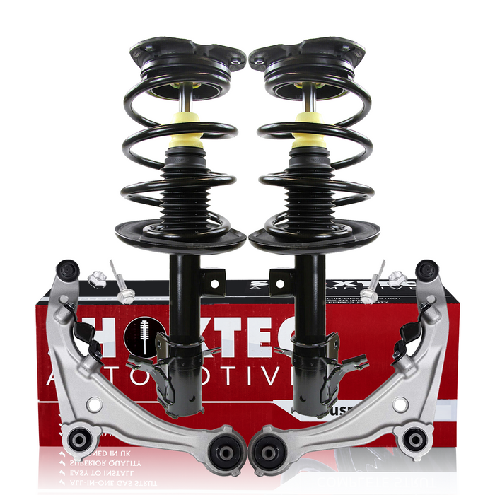Shoxtec 4pc Front Suspension Shock Absorber Kits Replacement for 2008-2011 Nissan Altima Submodels Sedan Hybrid ELECTRIC/GAS Includes 2 Complete Struts 2 Front Lower Control Arm and Ball Joint