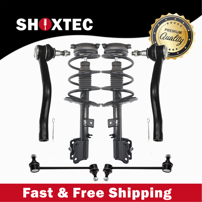 Shoxtec 6pc Suspension Kit Replacement for Replacement for 2011-2013 Nissan Murano FWD Only Includes 2 Complete Struts 2 Sway Bars 2 Outer Tie Rod Ends Repl. No K750784 K750783 ES800357 ES800358