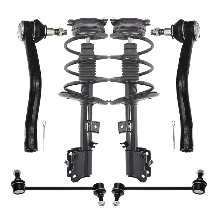 Shoxtec 6pc Suspension Kit Replacement for Replacement for 2011-2013 Nissan Murano FWD Only Includes 2 Complete Struts 2 Sway Bars 2 Outer Tie Rod Ends Repl. No K750784 K750783 ES800357 ES800358