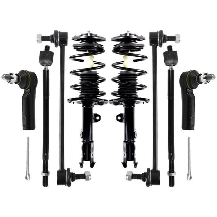 Shoxtec 8pc Suspension Kit Replacement for 2014-2019 Toyota Corolla 1.8 Liter L4 Includes 2 Complete Struts 2 Sway Bars 2 Inner Tie Rods 2 Outer Tie Rods