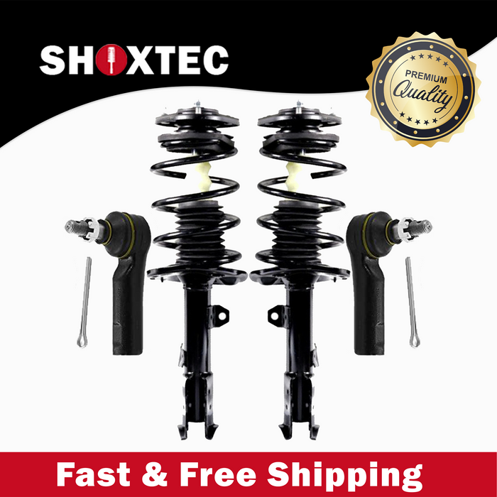 Shoxtec 4pc Front Suspension Shock Absorber Kits Replacement for 2014-2019 Toyota Corolla Includes 2 Complete Struts 2 Outer Tie Rod End