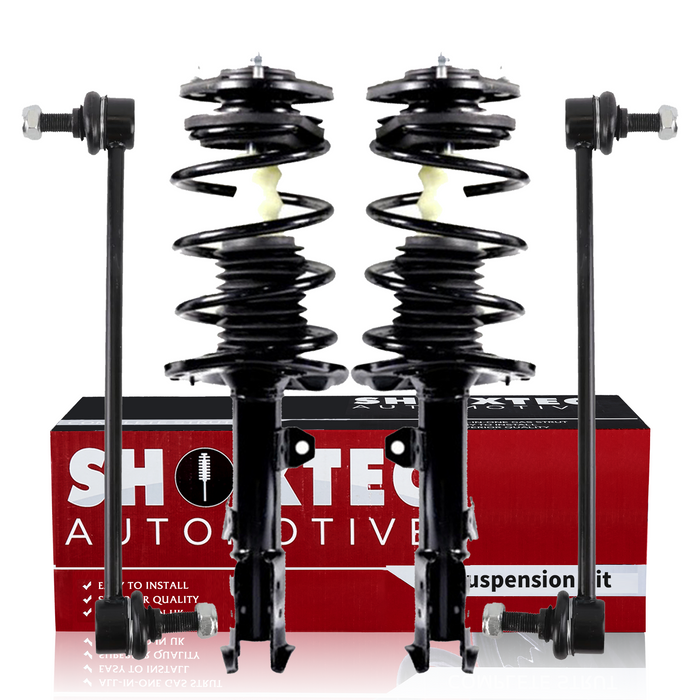 Shoxtec 4pc Front Suspension Shock Absorber Kits Replacement for 2014-2019 Toyota Corolla Includes 2 Complete Struts 2 Front Sway Bar End Link