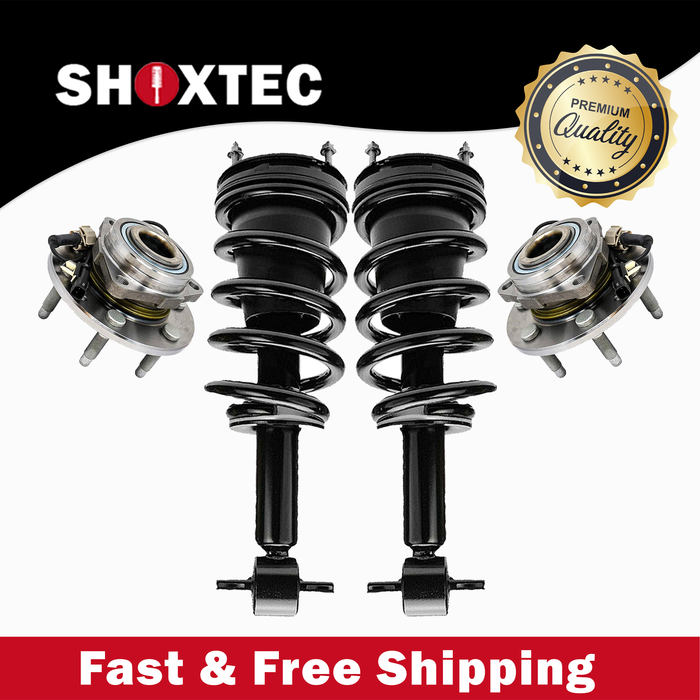 Shoxtec Front Struts Wheel Bearing Hubs Set Replacement for 2015-2017 Chevrolet Suburban 4WD; Replacement for 2015-2019 GMC Yukon 4WD Repl Part No. 181784 515160