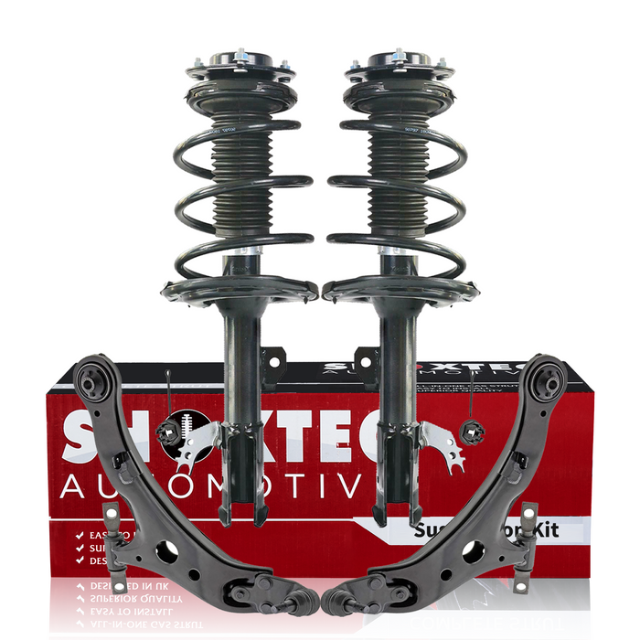 Shoxtec 4pc Front Suspension Shock Absorber Kits Replacement for 2012-2014 Toyota Camry Includes 2 Complete Struts 2 Front Lower Control Arms and Ball Joint Assembly