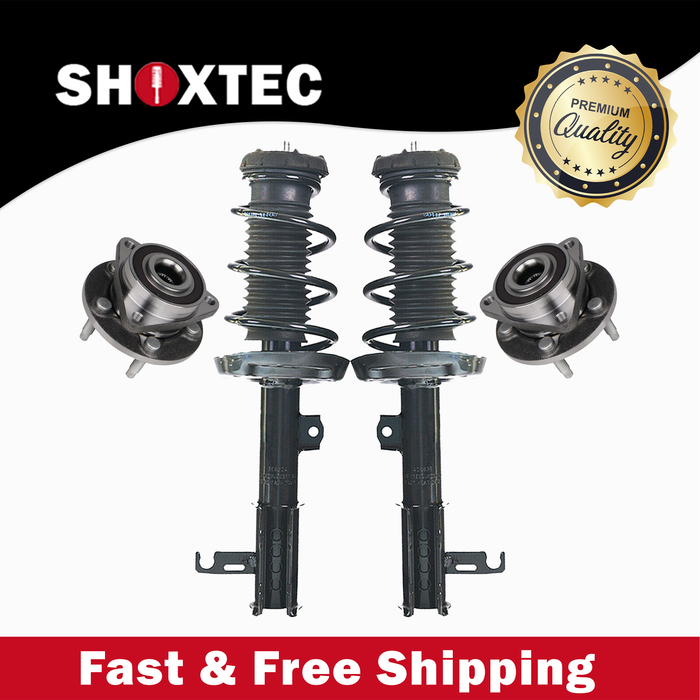 Shoxtec Front Struts Wheel Bearing Hubs Set Replacement for 2011 2012 Chevrolet Cruze; 1.8L I4; Front Wheel Drive Repl Part No. 2333414LR 513315