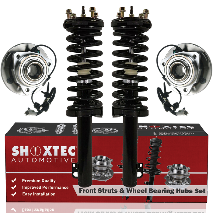 Shoxtec Front Struts Wheel Bearing Hubs Set Replacement for 2005-2009 Jeep Grand Cherokee RWD Repl. Part No. 271377LR 513234
