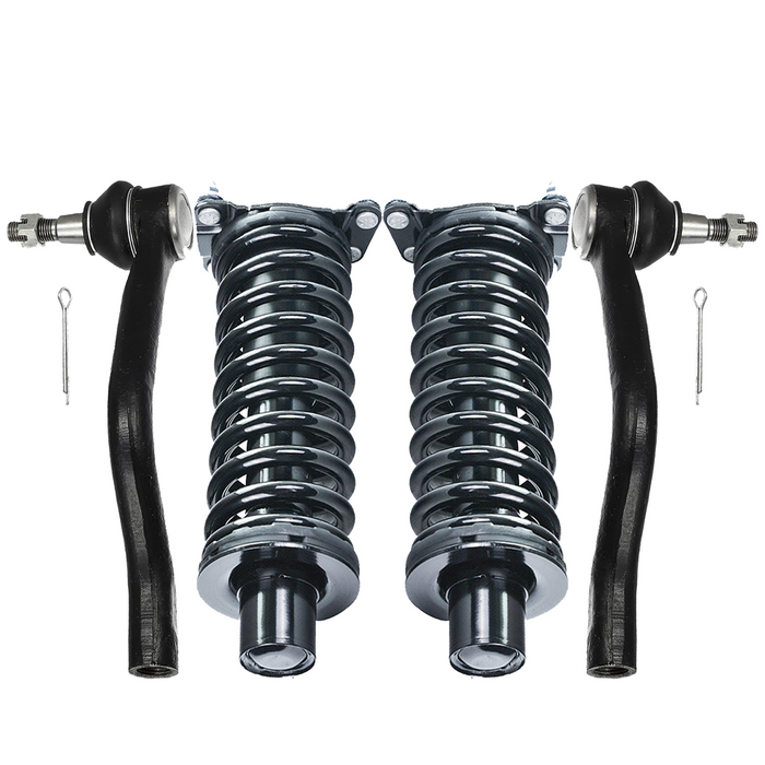 Shoxtec 4pc Front Suspension Shock Absorber Kits Replacement for 2005-2006 Jeep Liberty Diesel Engine Only includes 2 Complete Struts 2 Outer Tie Rod Ends