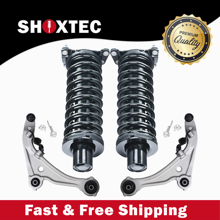 Shoxtec 4pc Front Suspension Shock Absorber Kits Replacement for 2005-2006 Jeep Liberty Diesel Engine Only includes 2 Complete Struts 2 Front Lower Control Arm and Ball Joint