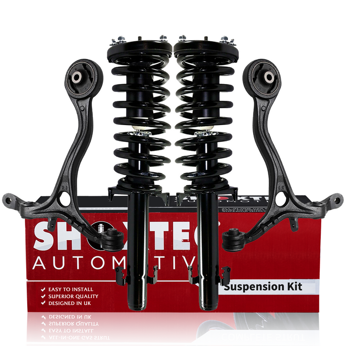 Shoxtec 4pc Front Suspension Shock Absorber Kits Replacement for 2008-2012 Honda Accord Includes 2 Complete Struts 2 Front Lower Control Arm