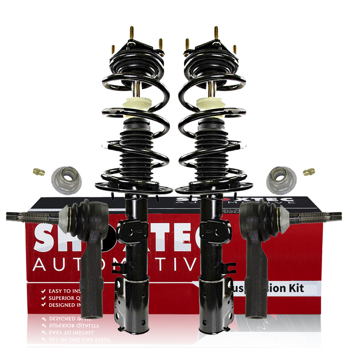 Shoxtec 4pc Front Suspension Shock Absorber Kits Replacement for 2011-2013 Ford Explorer AWD Only Includes 2 Complete Struts 2 Outer Tie Rod End