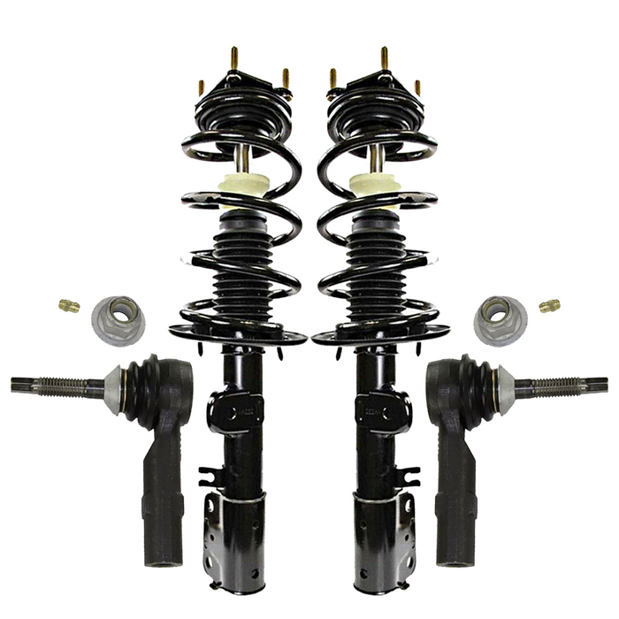 Shoxtec 4pc Front Suspension Shock Absorber Kits Replacement for 2011-2013 Ford Explorer AWD Only Includes 2 Complete Struts 2 Outer Tie Rod End