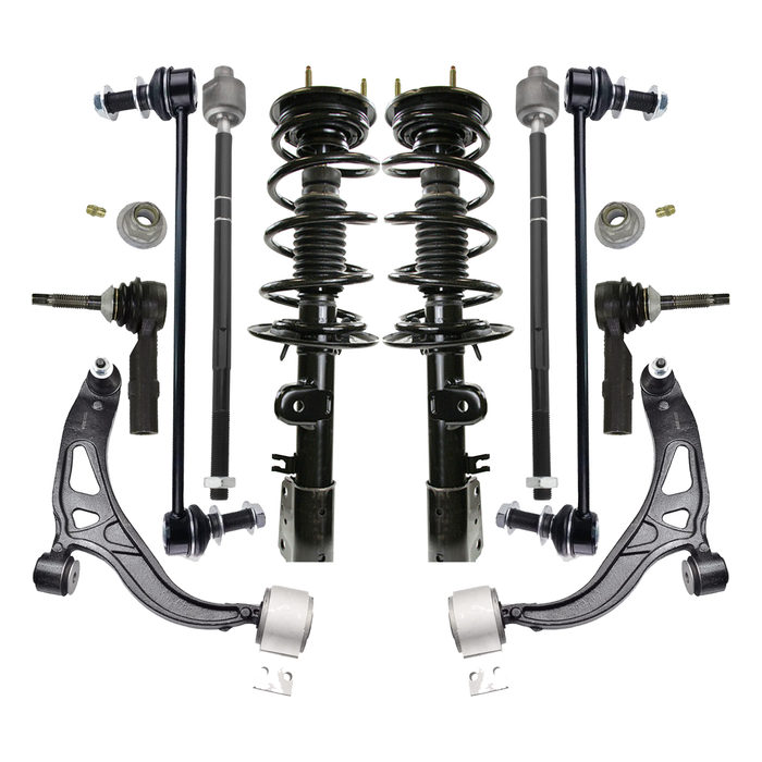 Shoxtec 10pc Suspension Kit Replacement for 13-16 Ford Explorer 17-18 Ford Explorer Includes 2 Complete Struts 2 Sway Bars 2 Inner&Outer Tie Rod Ends 2 Lower Control Arms and Ball Joints