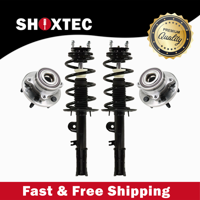 Shoxtec Front Struts Wheel Bearing Hubs Set Replacement for 2013 - 2016 Ford Explorer AWD; 2017 - 2018 Ford Explorer 4WD AWD Repl. Part No. 272730 272729 512460