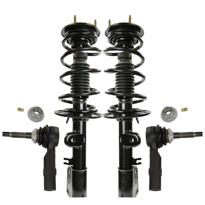Shoxtec 4pc Front Suspension Shock Absorber Kits Replacement for 2013-2018 Ford Explorer Includes 2 Complete Struts 2 Outer Tie Rod End