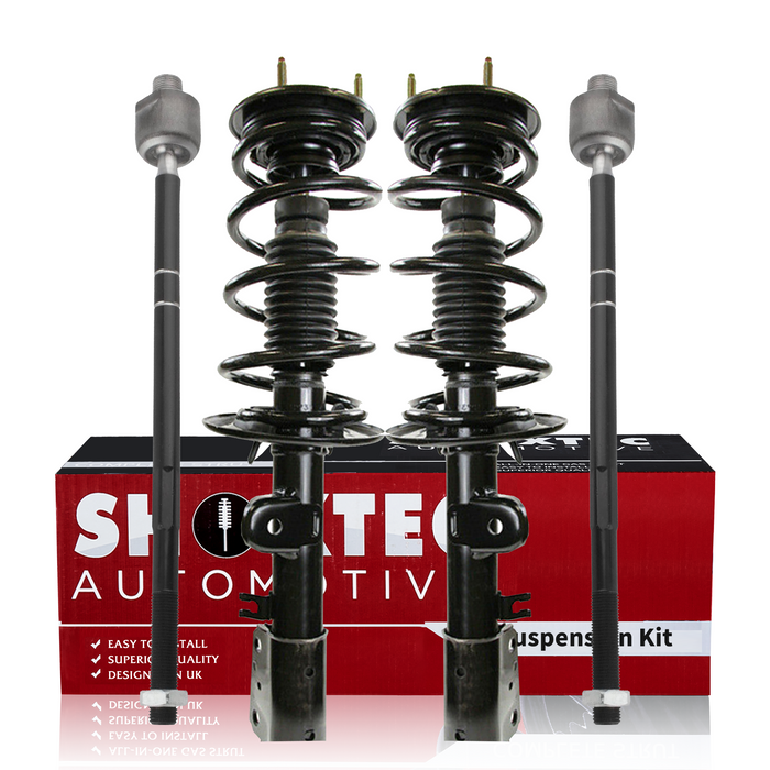 Shoxtec 4pc Front Suspension Shock Absorber Kits Replacement for 2013-2018 Ford Explorer Includes 2 Complete Struts 2 Front Inner Tie Rod End