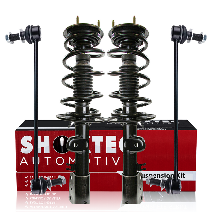 Shoxtec 4pc Front Suspension Shock Absorber Kits Replacement for 2013-2018 Ford Explorer Includes 2 Complete Struts 2 Front Sway Bar End Link
