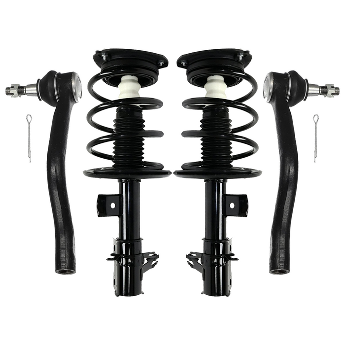 Shoxtec 4pc Front Suspension Shock Absorber Kits Replacement for 2007-2012 Nissan Altima 2.5L L4 Engine All Sedan models S Coupe models includes 2 Complete Struts 2 Outer Tie Rod Ends