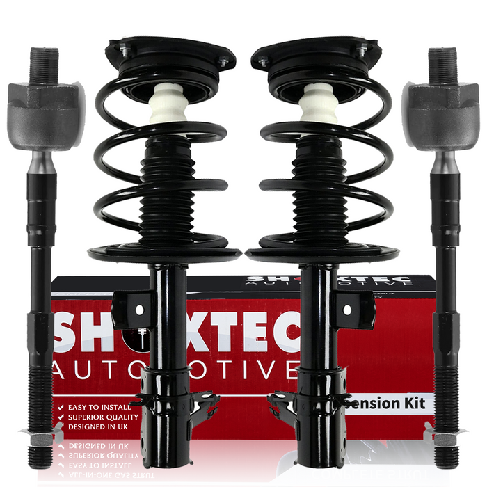 Shoxtec 4pc Front Suspension Shock Absorber Kits Replacement for 2007-2012 Nissan Altima 2.5L L4 Engine All Sedan models S Coupe models includes 2 Complete Struts 2 Inner Tie Rod Ends