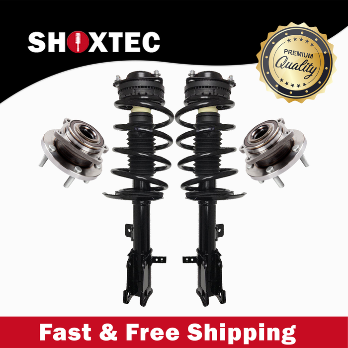 Shoxtec Front Struts Wheel Bearing Hubs Set Replacement for 2011-2014 Chrysler 200 3.6L V6 Sedan Repl. Part No. 371131 371130 513263