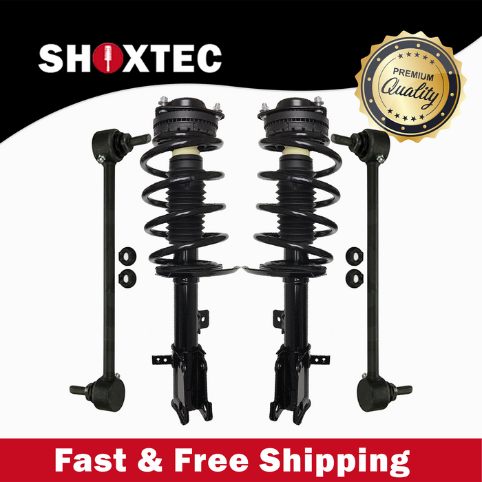 Shoxtec 4pc Front Suspension Shock Absorber Kits Replacement for 2011-2014 Chrysler 200 3.6L V6 Sedan Models Only Includes 2 Complete Struts 2 Sway Bars