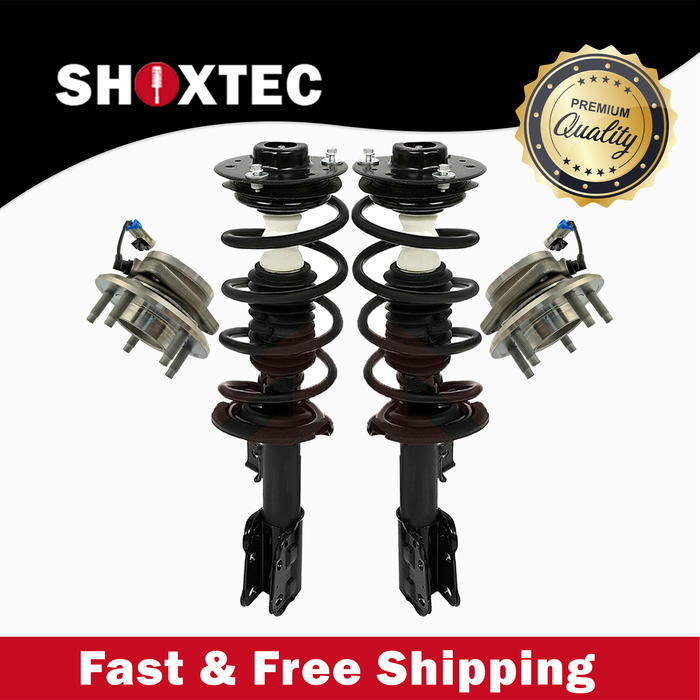 Shoxtec Front Struts Wheel Bearing Hubs Set Replacement for 2012 Chevrolet Captiva Sport; FWD with 3.0L V6 Engine Repl. Part No.372527 372526 513276