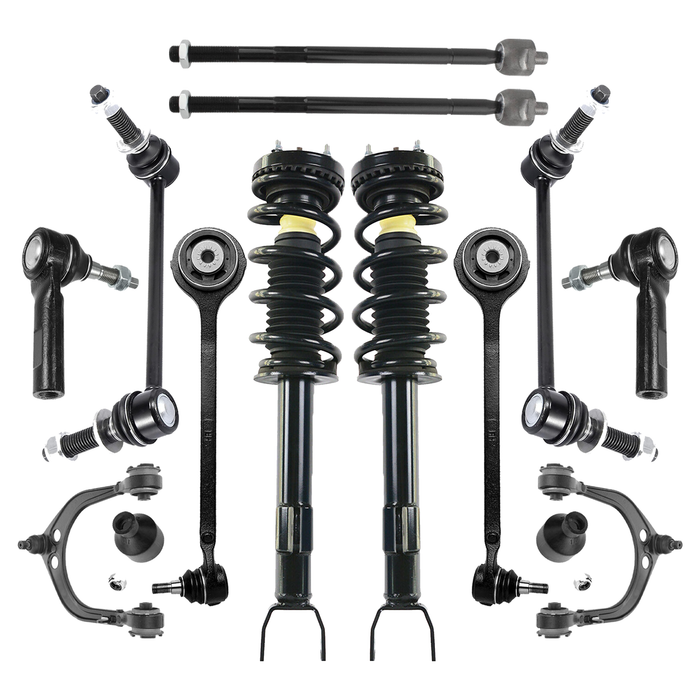 Shoxtec 12pc Suspension Kit Replacement for 11 Dodge Challenger 11 Dodge Charger 14-19 Charger Includes 2 Complete Struts 2 Sway Bars 2 Inner Tie Rods 2 Outer Tie Rods 2 Upper&Lower Control Arms