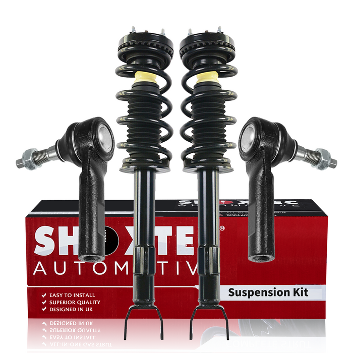 Shoxtec 4pc Front Suspension Shock Absorber Kits Replacement for 2011 Dodge Challenger 2011 Dodge Charger 14-19 Dodge Charger RWD Includes 2 Complete Struts 2 Front Outer Tie Rod Ends