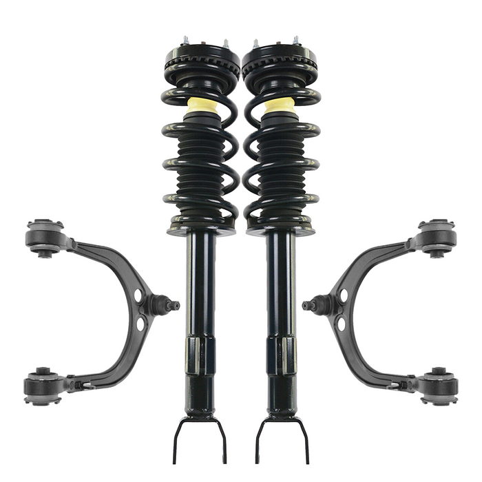 Shoxtec 4pc Front Suspension Shock Absorber Kits Replacement for 2011 Dodge Challenger 2011 Dodge Charger 14-19 Dodge Charger RWD Includes 2 Complete Struts 2 Front Upper Control Arms