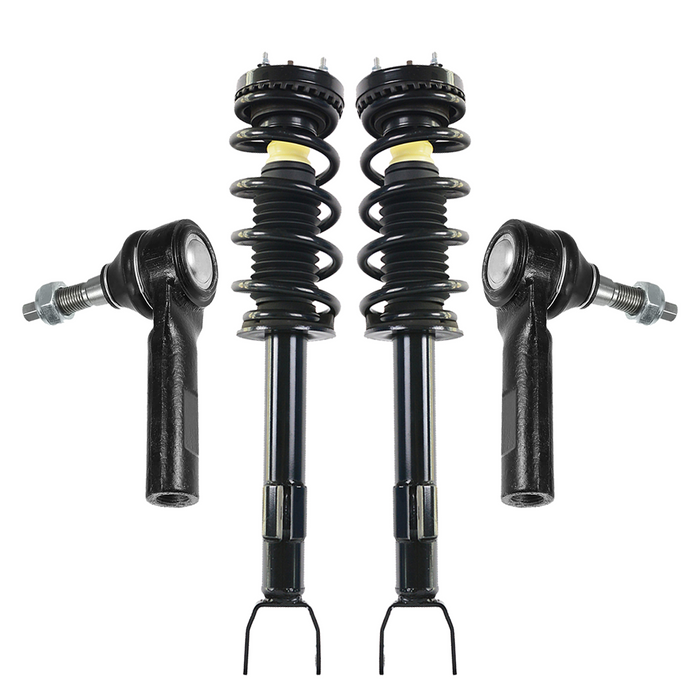 Shoxtec 4pc Front Suspension Shock Absorber Kits Replacement for 2012-2014 Dodge Challenger 2012-2018 Dodge Charger Includes 2 Complete Struts 2 Front Outer Tie Rod Ends