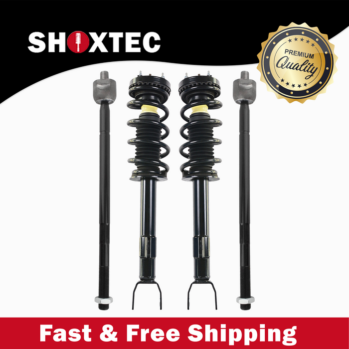 Shoxtec 4pc Front Suspension Shock Absorber Kits Replacement for 2012-2014 Dodge Challenger 2012-2018 Dodge Charger Includes 2 Complete Struts 2 Front Inner Tie Rods