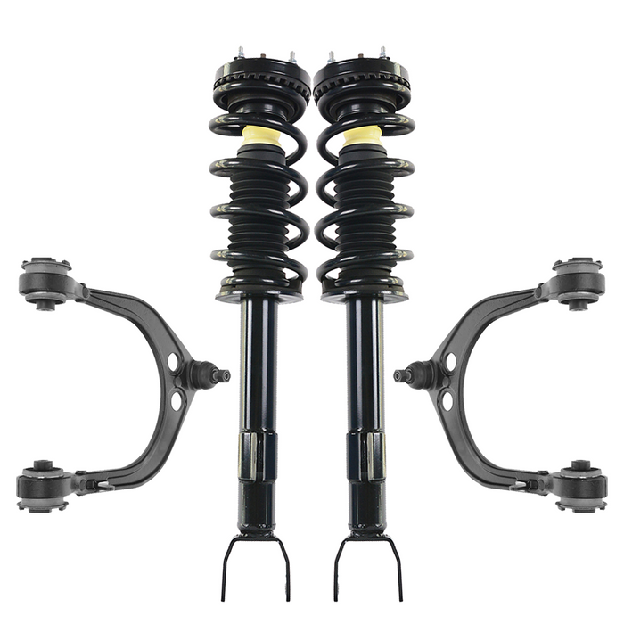 Shoxtec 4pc Front Suspension Shock Absorber Kits Replacement for 2012-2014 Dodge Challenger 2012-2018 Dodge Charger Includes 2 Complete Struts 2 Front Upper Control Arms and Ball Joint Assembly
