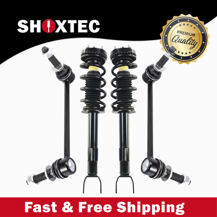 Shoxtec 4pc Front Suspension Shock Absorber Kits Replacement for 2012-2014 Dodge Challenger 2012-2018 Dodge Charger Includes 2 Complete Struts 2 Front Sway Bars End Link