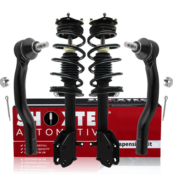 Shoxtec 4pc Front Suspension Shock Absorber Kits Replacement for 2012-2014 Ford Edge Fits 2.0L engine only Includes 2 Complete Struts 2 Outer Tie Rod End