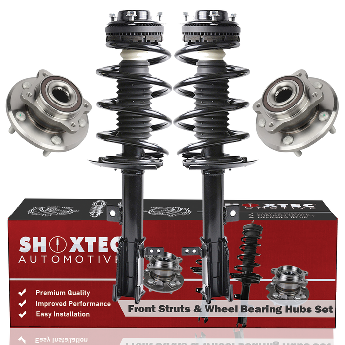 Shoxtec Front Struts Wheel Bearing Hubs Set Replacement for 2009-2019 Dodge Journey V6 models only Repl Part No. 172510 172509 513286