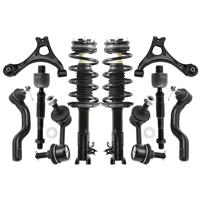 Shoxtec 10pc Suspension Kit Replacement for 06-11 Acura CSX 06-11 Honda Civic Include 2 Complete Struts 2 Sway Bars 2 Inner&Outer Tie Rod Ends 2 Lower Control Arms and Ball Joints