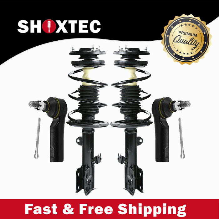 Shoxtec 4pc Front Suspension Shock Absorber Kits Replacement for 2009-2013 Toyota Corolla 2011-2013 Toyota Matrix FWD Only Includes 2 Complete Struts 2 Outer Tie Rod End