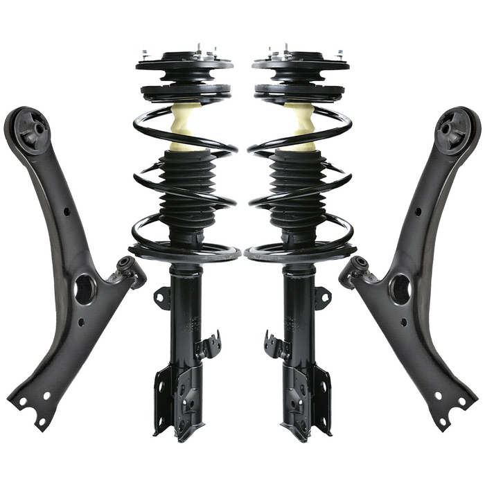 Shoxtec 4pc Front Suspension Shock Absorber Kits Replacement for 2009-2013 Toyota Corolla 2011-2013 Toyota Matrix FWD Only Includes 2 Complete Struts 2 Front Lower Control Arm