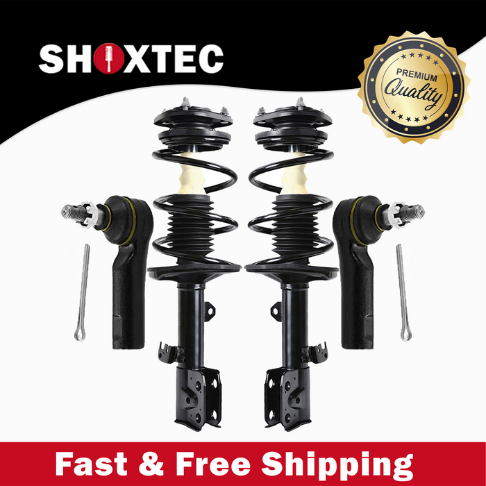 Shoxtec 4pc Front Suspension Shock Absorber Kits Replacement for 2009-2012 Toyota Corolla 2011-2013 Toyota Matrix AWD Only Includes 2 Complete Struts 2 Outer Tie Rod End