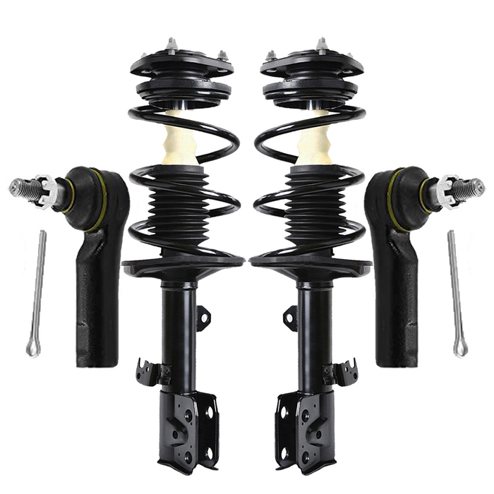 Shoxtec 4pc Front Suspension Shock Absorber Kits Replacement for 2009-2012 Toyota Corolla 2011-2013 Toyota Matrix AWD Only Includes 2 Complete Struts 2 Outer Tie Rod End
