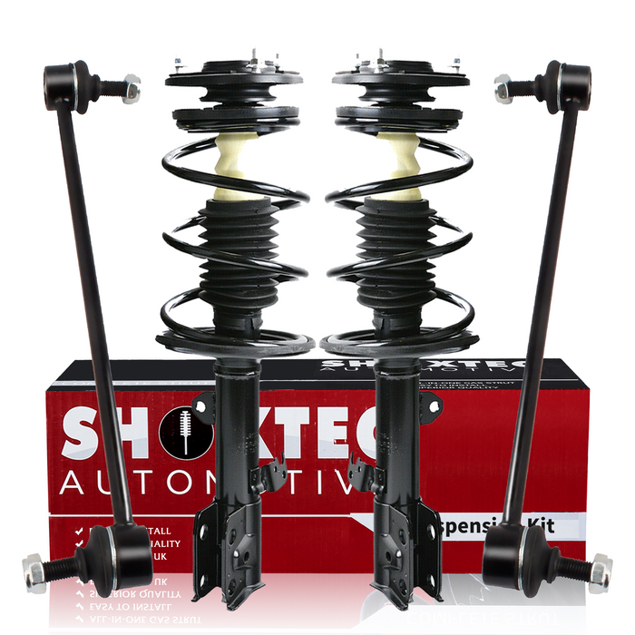 Shoxtec 4pc Front Suspension Shock Absorber Kits Replacement for 01-12 Ford Escape 01-06 Mazda Tribute 08-11 Mazda Tribute 05-11 Mercury Mariner includes 2 Complete Struts 2 Front Sway Bar End Link