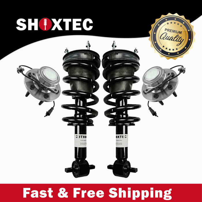 Shoxtec Front Struts Wheel Bearing Hubs Set Replacement for 2007-2013 Silverado 1500 RWD Only; Replacement for 2007-2013 GMC Sierra 1500 RWD Only Repl Part No. 139105 515097