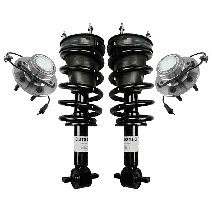 Shoxtec Front Struts Wheel Bearing Hubs Set Replacement for 2007-2013 Silverado 1500 RWD Only; Replacement for 2007-2013 GMC Sierra 1500 RWD Only Repl Part No. 139105 515097