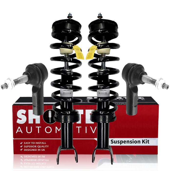 Shoxtec 4pc Front Suspension Shock Absorber Kits Replacement for 2009-2018 Dodge Ram 1500 2019-2020 RAM 1500 4WD Only Classic Includes 2 Complete Struts 2 Front Outer Tie Rod